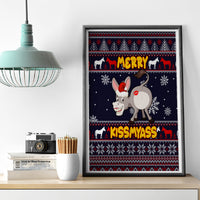 Funny Donkeys Christmas Canvas Wall Art Merry Kissmyass - Wonder Print Shop