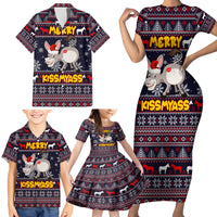 Funny Donkeys Christmas Family Matching Short Sleeve Bodycon Dress and Hawaiian Shirt Merry Kissmyass - Wonder Print Shop