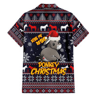 Funny Donkeys Christmas Family Matching Short Sleeve Bodycon Dress and Hawaiian Shirt Merry Kissmyass - Wonder Print Shop
