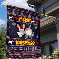 Funny Donkeys Christmas Garden Flag Merry Kissmyass - Wonder Print Shop