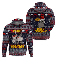Funny Donkeys Christmas Hoodie Merry Kissmyass - Wonder Print Shop