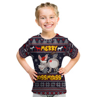 Funny Donkeys Christmas Kid T Shirt Merry Kissmyass - Wonder Print Shop
