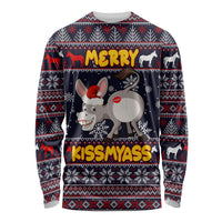 Funny Donkeys Christmas Long Sleeve Shirt Merry Kissmyass - Wonder Print Shop