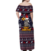 Funny Donkeys Christmas Off Shoulder Maxi Dress Merry Kissmyass - Wonder Print Shop