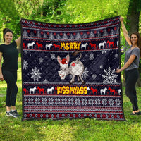 Funny Donkeys Christmas Quilt Merry Kissmyass - Wonder Print Shop
