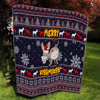 Funny Donkeys Christmas Quilt Merry Kissmyass - Wonder Print Shop