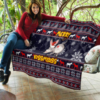 Funny Donkeys Christmas Quilt Merry Kissmyass - Wonder Print Shop