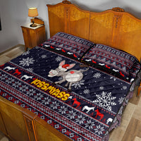 Funny Donkeys Christmas Quilt Bed Set Merry Kissmyass - Wonder Print Shop