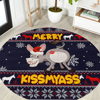 funny-donkeys-christmas-round-carpet-merry-kissmyass