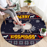 funny-donkeys-christmas-round-carpet-merry-kissmyass