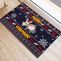 Funny Donkeys Christmas Rubber Doormat Merry Kissmyass - Wonder Print Shop