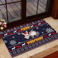 Funny Donkeys Christmas Rubber Doormat Merry Kissmyass - Wonder Print Shop
