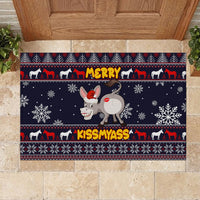 Funny Donkeys Christmas Rubber Doormat Merry Kissmyass - Wonder Print Shop