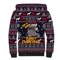 Funny Donkeys Christmas Sherpa Hoodie Merry Kissmyass - Wonder Print Shop