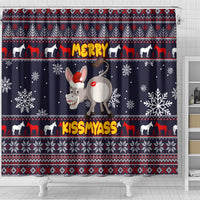 funny-donkeys-christmas-shower-curtain-merry-kissmyass