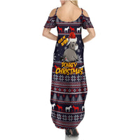 Funny Donkeys Christmas Summer Maxi Dress Merry Kissmyass - Wonder Print Shop