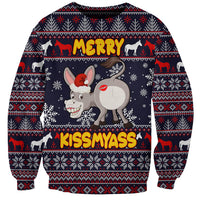 Funny Donkeys Christmas Sweatshirt Merry Kissmyass - Wonder Print Shop