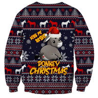 Funny Donkeys Christmas Sweatshirt Merry Kissmyass - Wonder Print Shop