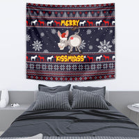Funny Donkeys Christmas Tapestry Merry Kissmyass - Wonder Print Shop