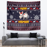 Funny Donkeys Christmas Tapestry Merry Kissmyass - Wonder Print Shop