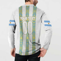 Argentina Football 2024 Button Sweatshirt The White and Sky Blue - Wonder Print Shop