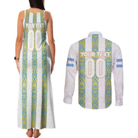 Argentina Football 2024 Couples Matching Tank Maxi Dress and Long Sleeve Button Shirt The White and Sky Blue - Wonder Print Shop