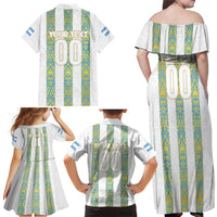 Argentina Football 2024 Family Matching Off Shoulder Maxi Dress and Hawaiian Shirt The White and Sky Blue - Wonder Print Shop