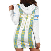Argentina Football 2024 Hoodie Dress The White and Sky Blue - Wonder Print Shop