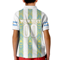 Argentina Football 2024 Kid Polo Shirt The White and Sky Blue - Wonder Print Shop
