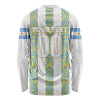 Argentina Football 2024 Long Sleeve Shirt The White and Sky Blue - Wonder Print Shop