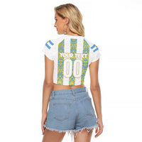 Argentina Football 2024 Raglan Cropped T Shirt The White and Sky Blue - Wonder Print Shop