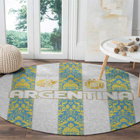 Argentina Football 2024 Round Carpet The White and Sky Blue