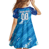 Uruguay Football 2024 Family Matching Long Sleeve Bodycon Dress and Hawaiian Shirt The Sky Blue - Wonder Print Shop