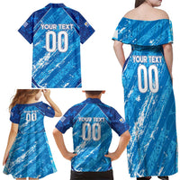 Uruguay Football 2024 Family Matching Off Shoulder Maxi Dress and Hawaiian Shirt The Sky Blue - Wonder Print Shop