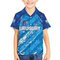Uruguay Football 2024 Family Matching Summer Maxi Dress and Hawaiian Shirt The Sky Blue - Wonder Print Shop