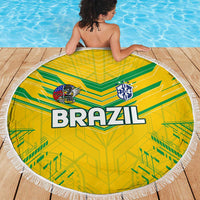 Brazil Football 2024 Beach Blanket Selecao Bright Yellow - Wonder Print Shop