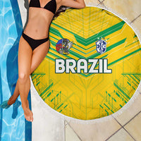 Brazil Football 2024 Beach Blanket Selecao Bright Yellow - Wonder Print Shop