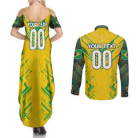 Brazil Football 2024 Couples Matching Summer Maxi Dress and Long Sleeve Button Shirt Selecao Bright Yellow - Wonder Print Shop
