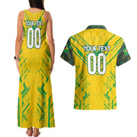 Brazil Football 2024 Couples Matching Tank Maxi Dress and Hawaiian Shirt Selecao Bright Yellow - Wonder Print Shop