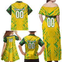 Brazil Football 2024 Family Matching Off Shoulder Maxi Dress and Hawaiian Shirt Selecao Bright Yellow - Wonder Print Shop