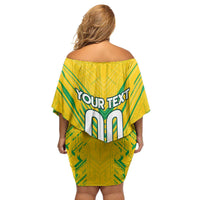 Brazil Football 2024 Family Matching Off Shoulder Short Dress and Hawaiian Shirt Selecao Bright Yellow - Wonder Print Shop
