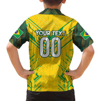 Brazil Football 2024 Family Matching Tank Maxi Dress and Hawaiian Shirt Selecao Bright Yellow - Wonder Print Shop