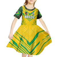 Brazil Football 2024 Kid Short Sleeve Dress Selecao Bright Yellow - Wonder Print Shop
