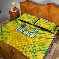 Brazil Football 2024 Quilt Bed Set Selecao Bright Yellow - Wonder Print Shop