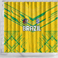 Brazil Football 2024 Shower Curtain Selecao Bright Yellow