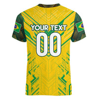 Brazil Football 2024 Women V-Neck T-Shirt Selecao Bright Yellow - Wonder Print Shop