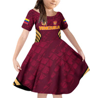 Custom Venezuela Football 2024 Family Matching Off Shoulder Short Dress and Hawaiian Shirt The Red Wine - Wonder Print Shop