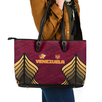 Venezuela Football 2024 Leather Tote Bag The Red Wine - Wonder Print Shop