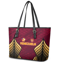 Venezuela Football 2024 Leather Tote Bag The Red Wine - Wonder Print Shop