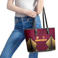 Venezuela Football 2024 Leather Tote Bag The Red Wine - Wonder Print Shop